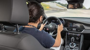 Jordan Katsianis driving the facelifted Alfa Romeo Giulia Quadrifoglio